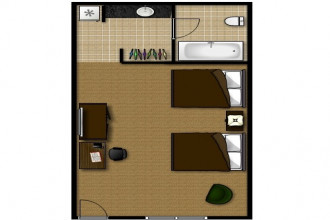 2 Queen Standard Accessible - Room Plan